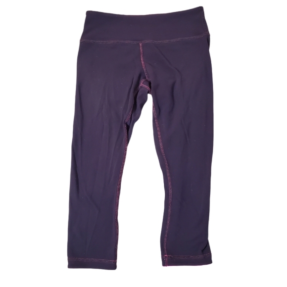 Lululemon Women's Purple Pink Reversible Low Rise Wunder Under Crop Leggings 6 - Picture 1 of 7